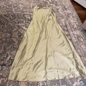 Zara Satin Sage Midi Dress